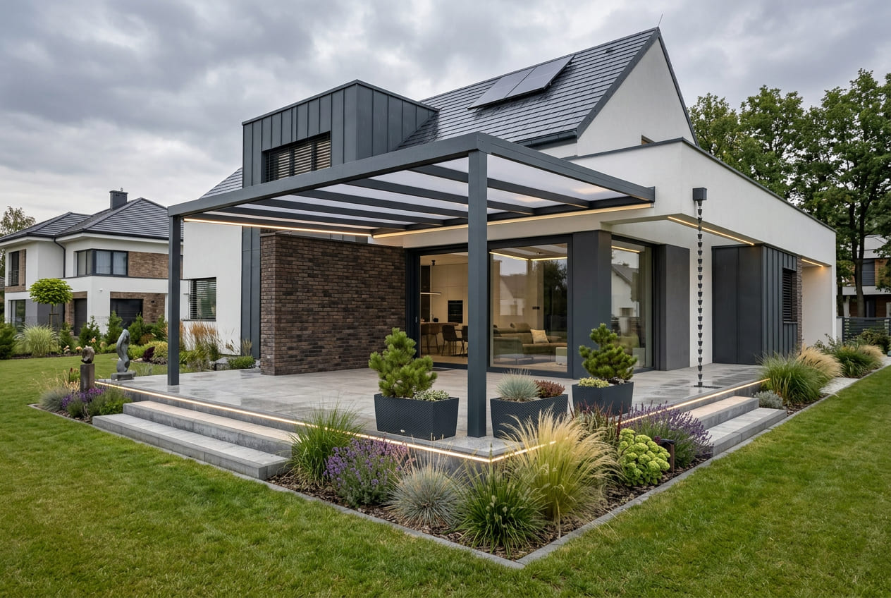 Aluminium-Terrassenüberdachung aus Polen
